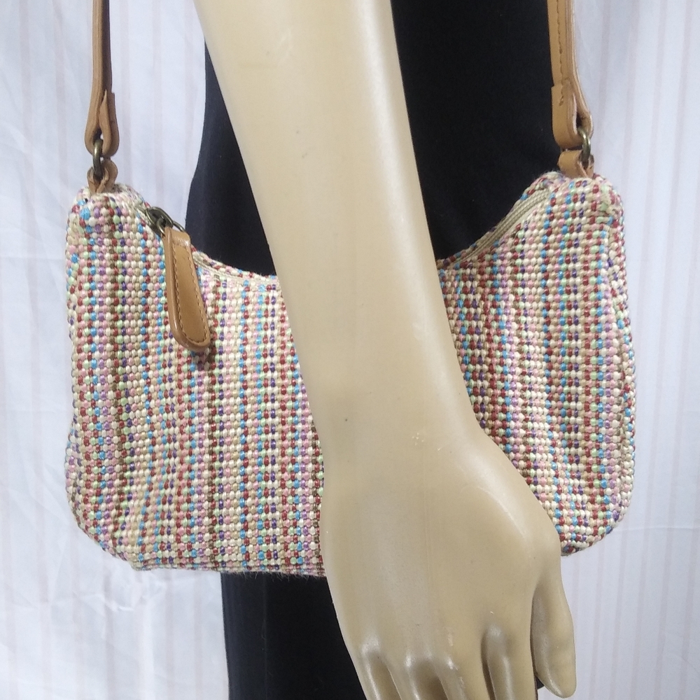 FOSSIL Colorful Woven Mini Shoulder Bag EUC